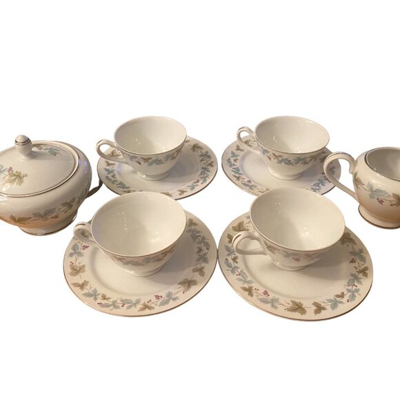 10 piece vintage fine china 4 teacups+4 saucers+1sugar bowl+creamer -Japan #6701 - Picture 5 of 16